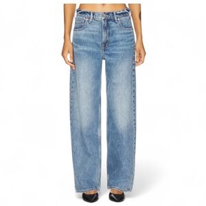 Good American Good Standard Low Rise Baggy Classic Blue Wide-Leg Jeans